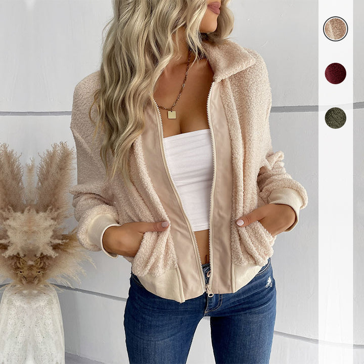 Women's Wear Solid Color Long Sleeve Lapel Berber Fleece Coat